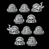 Skull and Flame Gravis Shoulder Pads - Set of 10 - Archies Forge