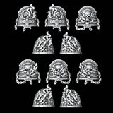 Skull and Flame Shoulder Pads - Set of 10 - Archies Forge