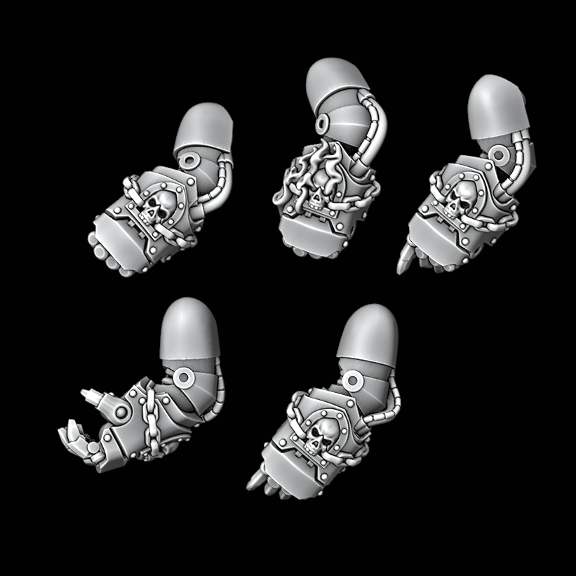 Skull Power Fists - Set of 5 - Left Handed - Archies Forge