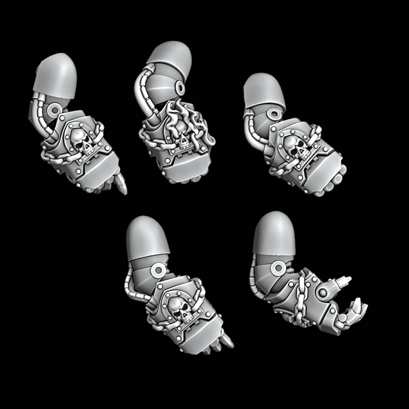 Skull Power Fists - Set of 5 - Right Handed - Archies Forge