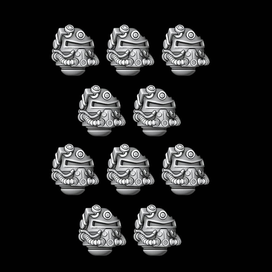 T51 Power Armour Style Helmets - Set of 10 - Archies Forge