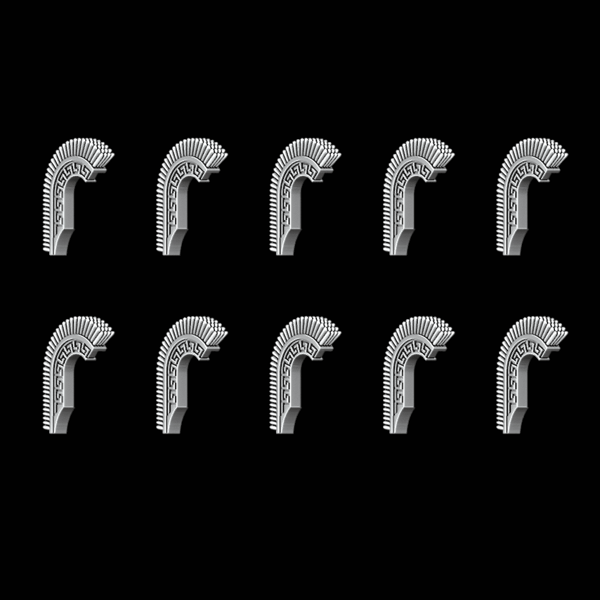 Tall Greek Style Helmet Crests - Design 3 - Set of 10 - Archies Forge