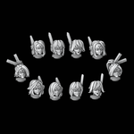 Tau Female Anime Style Heads - Set of 10 - Archies Forge