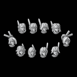 Tau Female Anime Style Heads - Set of 10 - Archies Forge