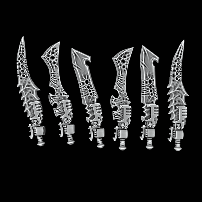 Xenos Hunters Bone Swords - Set of 6 - Left Handed - Archies Forge